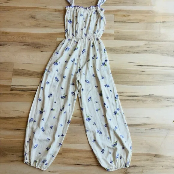 Floral Print Jumpsuit with Ruffle Straps - Picture 8 of 9
